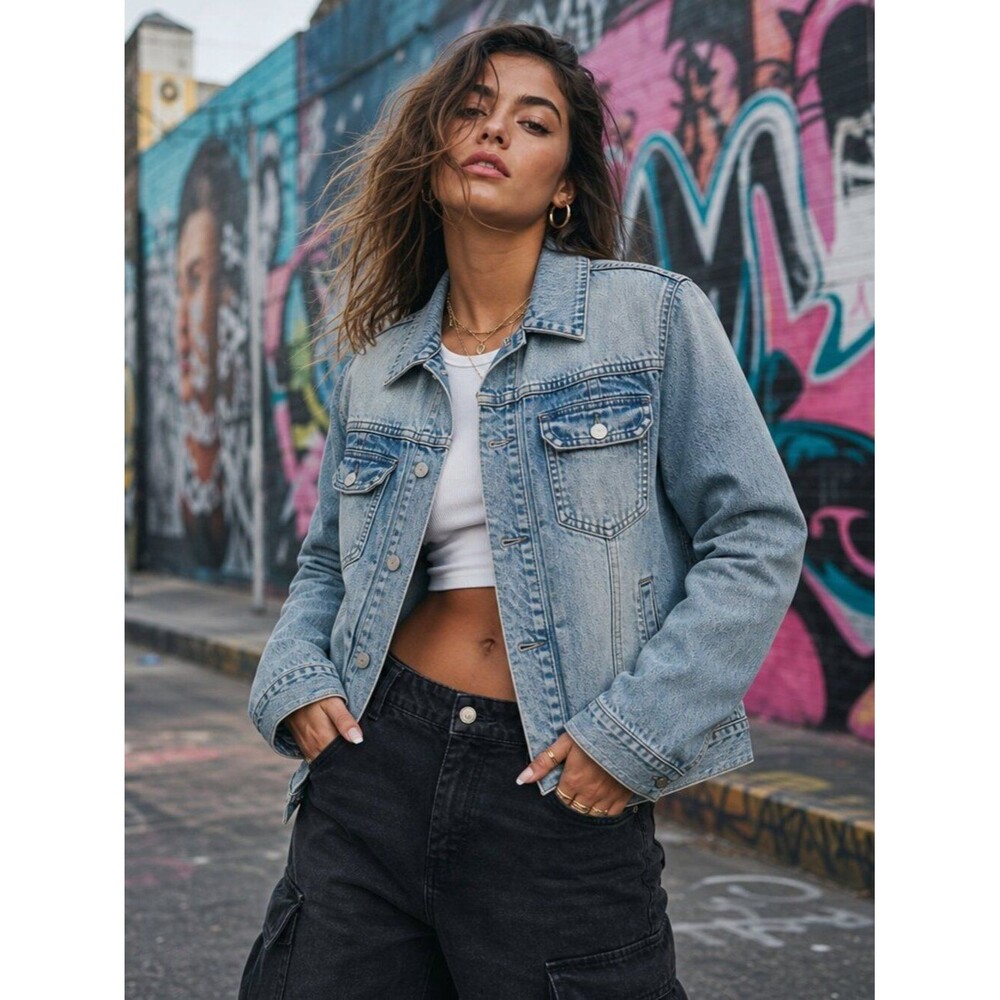 Boston Proper Light Blue Denim Jacket – Size Medium, Hip Street Style